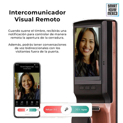 Cerradura Electrónica Wifi De Seguridad con Timbre y 6 Métodos de Apertura - Vortex